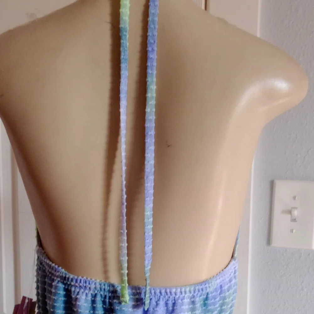 wild fable Pastel Gradient Pleated Dress (Green, Lavender, Pink) - Picture 9 of 11